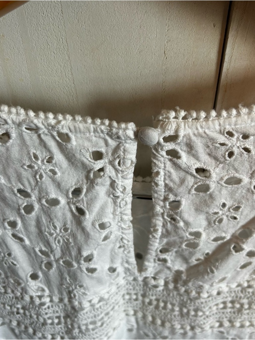 Anthropologie White Eyelet Lace Peasant Blouse - Picture 7 of 7